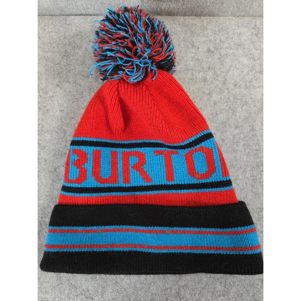 Burton Adult Trope Beenie Hat One Size SnowBoard Ski Skate Multicolor Pom Pom